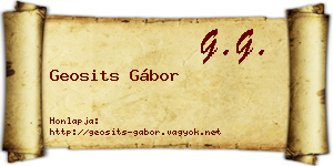 Geosits Gábor névjegykártya
